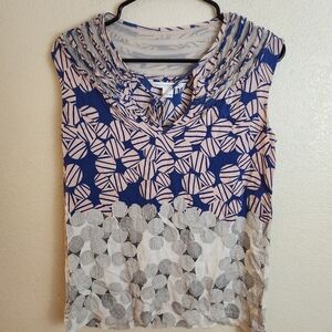 Diane Von Furstenberg Silk Sleeveless Geometric Top Size 2